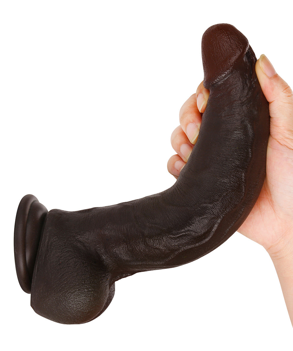 Baron 10 inch BBC Realistic Curved Dildo Real Skin With Keel Position 1