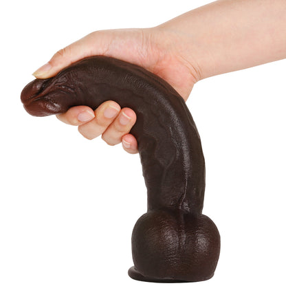 Baron 10 inch BBC Realistic Curved Dildo Real Skin With Keel Position 3