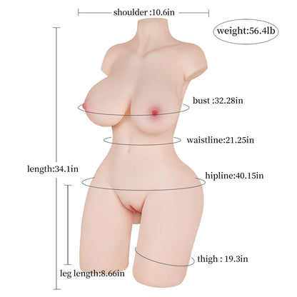 Isuld - 56.4 lbs Life-Size Real Feel Female Torso Sex Doll