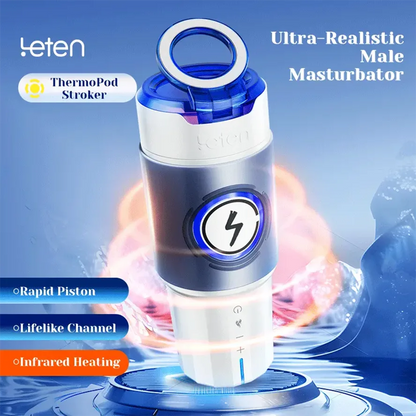 PT8 - Powerful Pleasure Realistic Male Masturbator with 10 Thrusting Modes & 10 Heating Strips