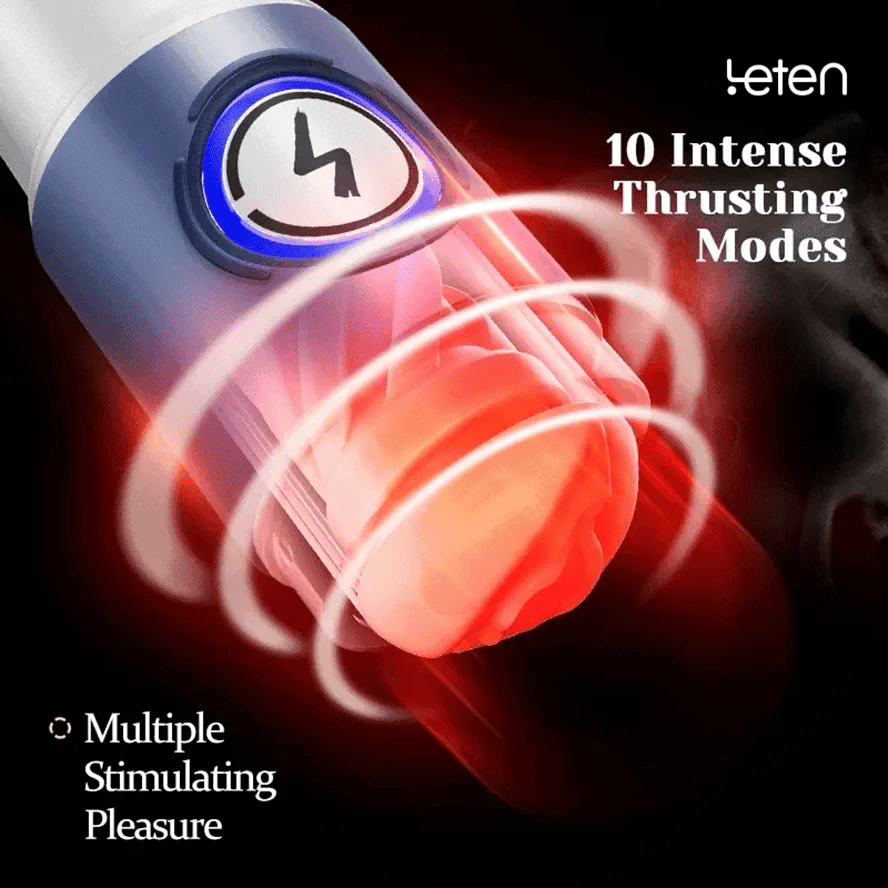 PT8 - Powerful Pleasure Realistic Male Masturbator with 10 Thrusting Modes & 10 Heating Strips