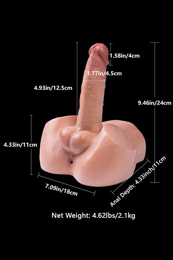 Blade: 4.6LB Silicone Male Sex Doll Butt Masturbator With 4.9in Dildo
