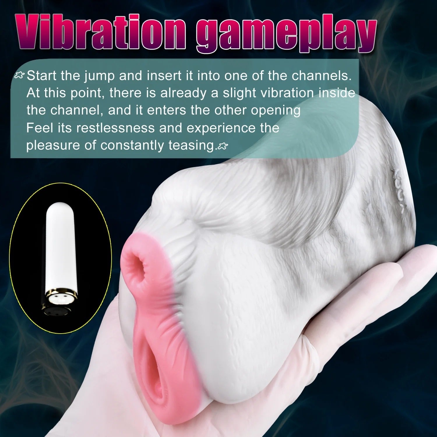 Fantasy Horse Pocket Pussy Male Sex Toy - Pink Vagina Dual Hole with vibration for enhanced pleasure