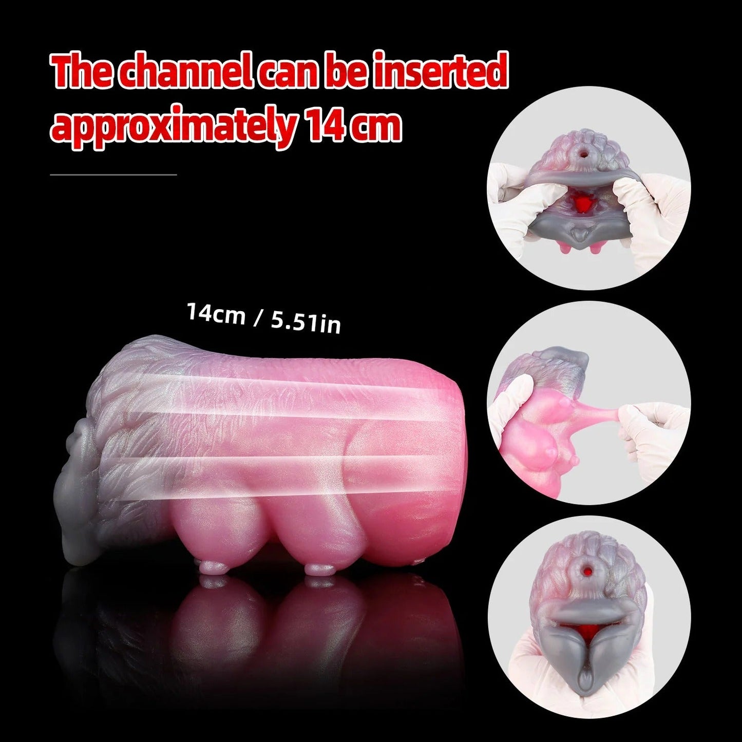 Wolf Beauty Pocket Pussy Male Masturbator - Fantasy Silicone with a 14 cm insertion channel for enhanced pleasure