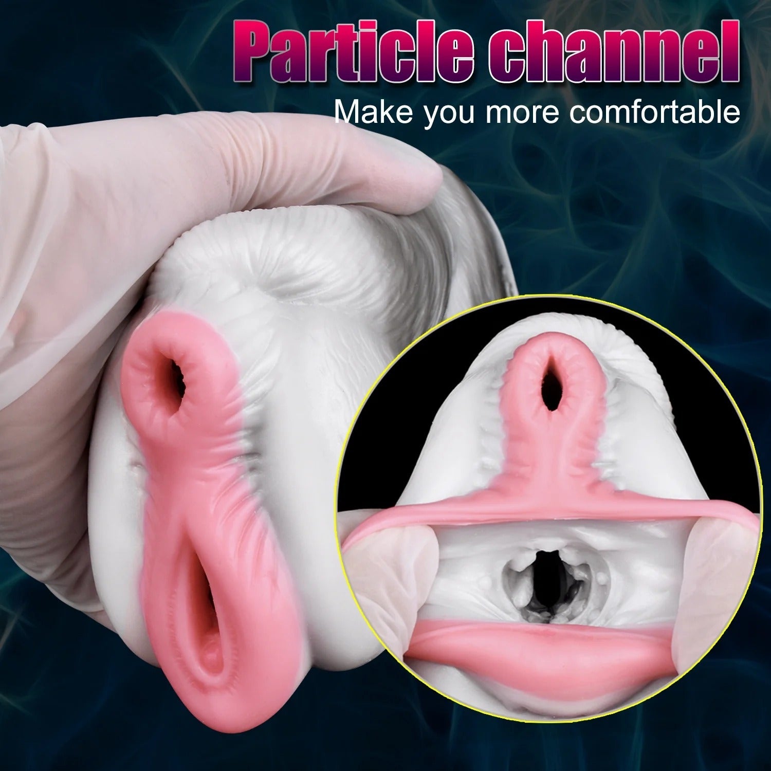 Fantasy Horse Pocket Pussy Male Sex Toy - Pink Vagina Dual Hole with textured particle channel for enhanced comfort