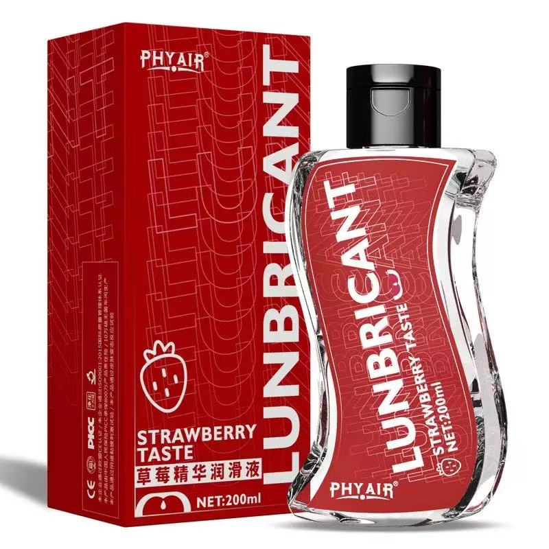 RealVagina 200ml Water Based Lube Lasts Long & Easy to Clean with a strawberry flavor packaging