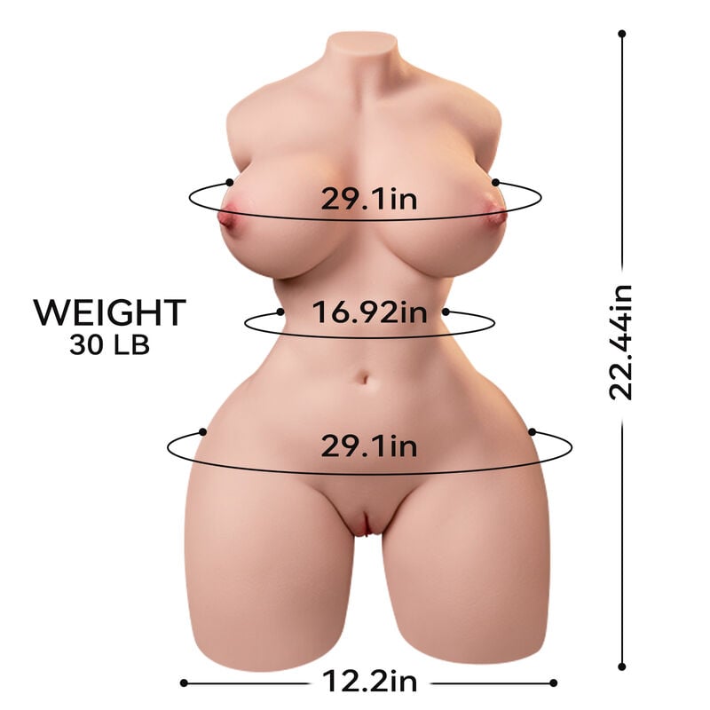 APP Controlled 30LB Male Sex Doll for Men with Flexible Torso with thrusting function