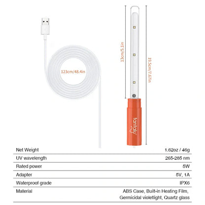 us_Tantaly_UV_Germicidal_Heating_Rod_size_chart