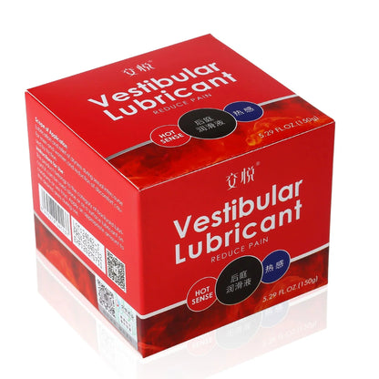 RealVagina Heat Sense Anal Lube in a red box with pain reduction benefits for enhanced comfort